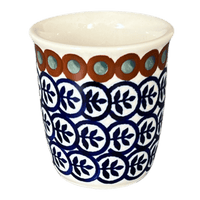 A picture of a Polish Pottery Wine Cup/Q-Tip Holder (Olive Garden) | K100T-48 as shown at PolishPotteryOutlet.com/products/wine-cup-q-tip-holder-olive-garden-k100t-48