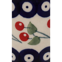 A picture of a Polish Pottery Wine Cup/Q-Tip Holder (Cherry Dot) | K100T-70WI as shown at PolishPotteryOutlet.com/products/wine-cup-cherry-dot-k100t70wi