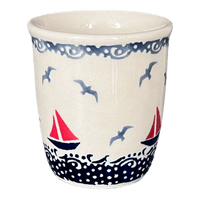 A picture of a Polish Pottery Wine Cup/Q-Tip Holder (Smooth Seas) | K100T-DPML as shown at PolishPotteryOutlet.com/products/wine-cup-q-tip-holder-smooth-seas-k100t-dpml