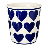 A picture of a Polish Pottery Wine Cup/Q-Tip Holder (Whole Hearted) | K100T-SEDU as shown at PolishPotteryOutlet.com/products/wine-cup-q-tip-holder-whole-hearted-k100t-sedu