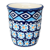 Polish Pottery Wine Cup/Q-Tip Holder (Blue Diamond) | K100U-DHR at PolishPotteryOutlet.com
