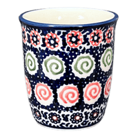 A picture of a Polish Pottery Wine Cup/Q-Tip Holder (Carnival) | K100U-RWS as shown at PolishPotteryOutlet.com/products/wine-cup-q-tip-holder-carnival-k100u-rws