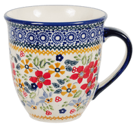A picture of a Polish Pottery The Large Mars Mug (Ruby Bouquet) | K106S-DPCS as shown at PolishPotteryOutlet.com/products/the-large-mars-mug-ruby-bouquet