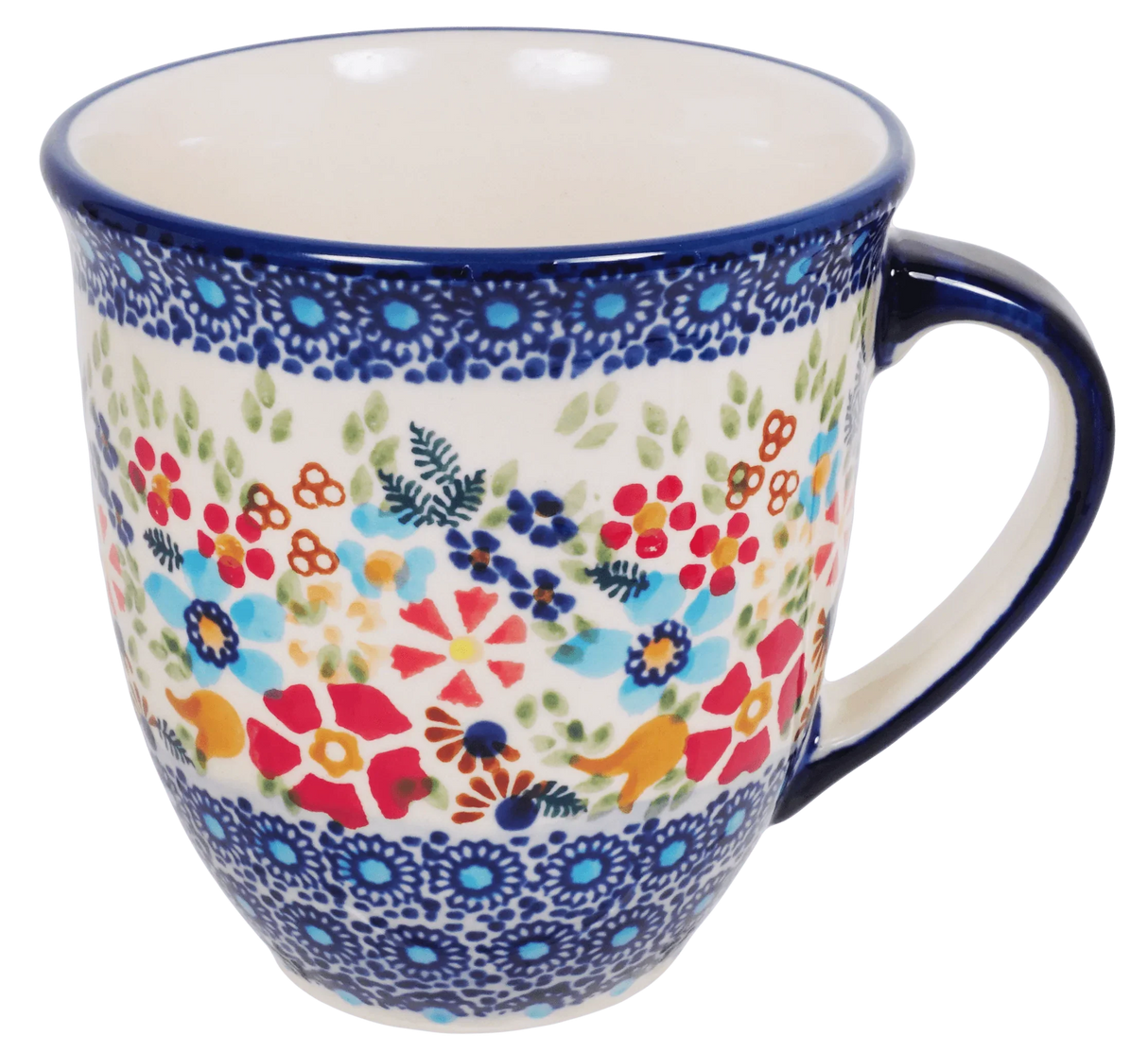 Mug, Mars Mug, 16 oz Large in "Festive Flowers" by Manufaktura | K106S-IZ16