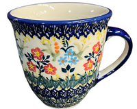 A picture of a Polish Pottery The Large Mars Mug (Bundled Bouquets) | K106S-JZ33 as shown at PolishPotteryOutlet.com/products/the-large-mars-mug-bundled-bouquets-k106s-jz33