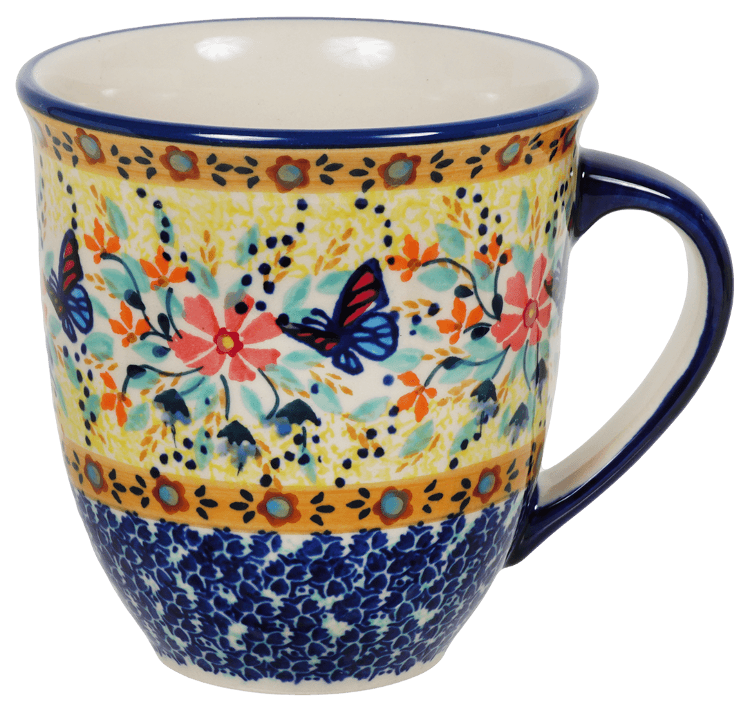 Mug, Mars Mug, 16 oz Large in "Butterfly Bliss" by Manufaktura | K106S-WK73