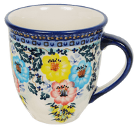 A picture of a Polish Pottery Large Mars Mug (Brilliant Garland) | K106S-WK79 as shown at PolishPotteryOutlet.com/products/the-large-mars-mug-brilliant-garland
