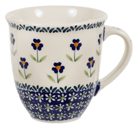 A picture of a Polish Pottery The Large Mars Mug (Forget Me Not) | K106T-ASS as shown at PolishPotteryOutlet.com/products/the-large-mars-mug-forget-me-not