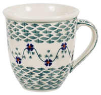 A picture of a Polish Pottery The Large Mars Mug (Woven Pansies) | K106T-RV as shown at PolishPotteryOutlet.com/products/the-large-mars-mug-woven-pansies