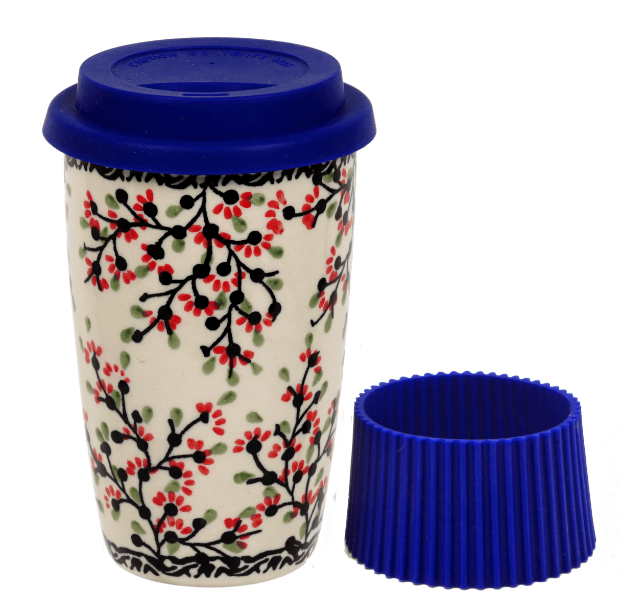 Mug, Travel, 14 oz in "Cherry Blossoms" by Manufaktura | K115S-DPGJ