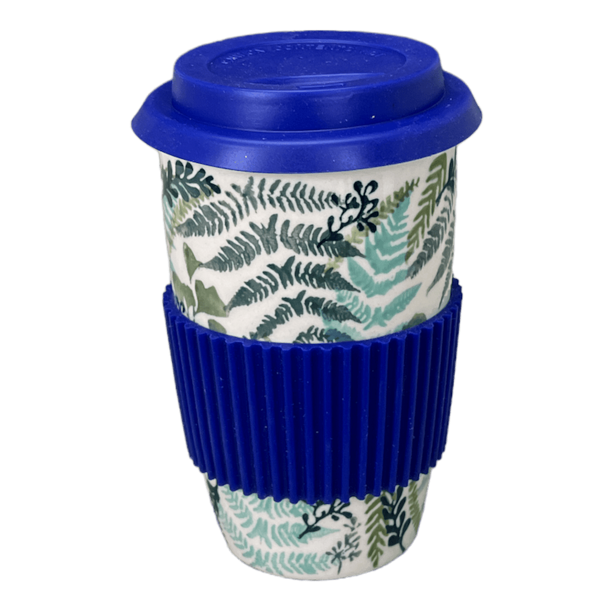 Mug, Travel, 14 oz in "Scattered Ferns" by Manufaktura | K115S-GZ39