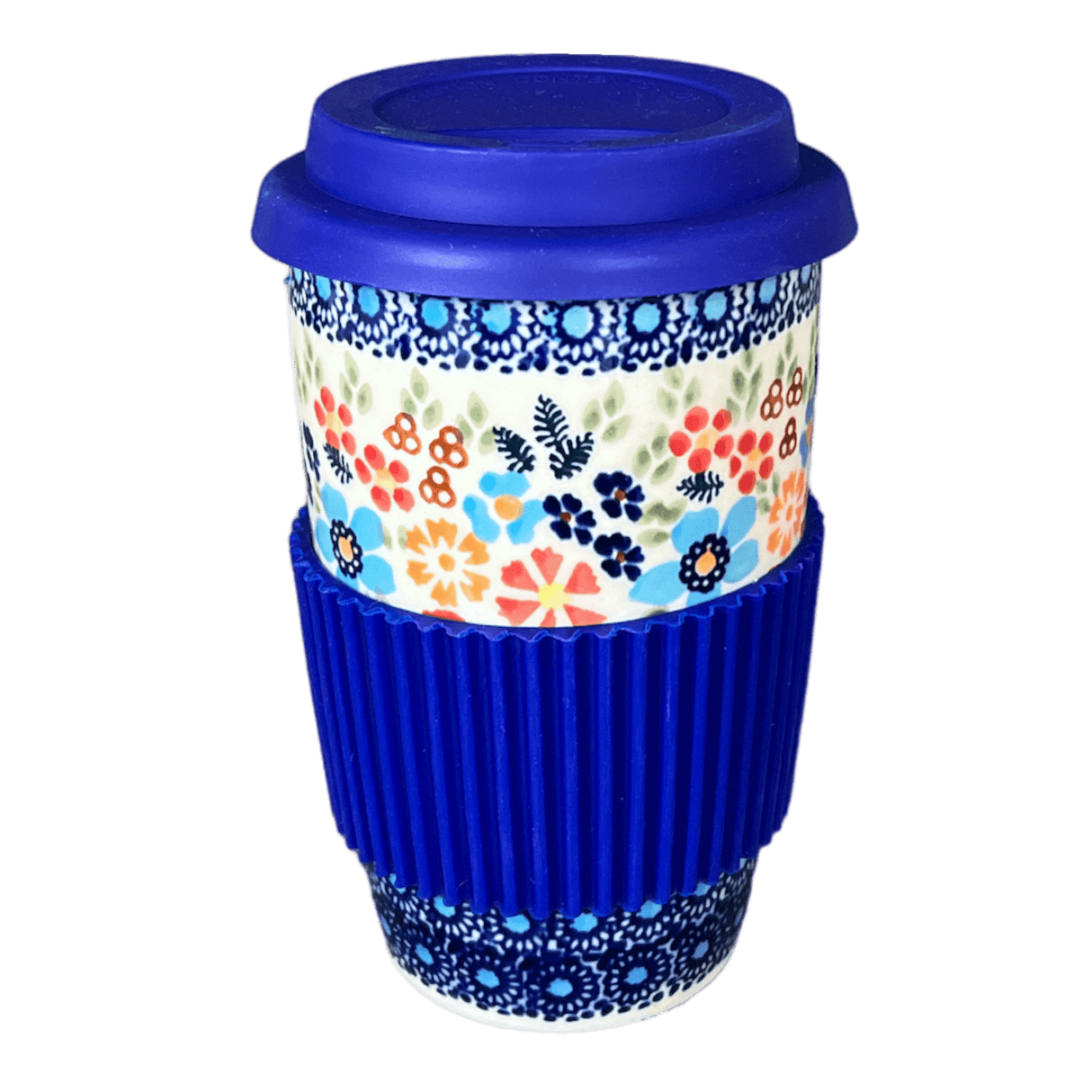 Mug, Travel, 14 oz in "Festive Flowers" by Manufaktura | K115S-IZ16