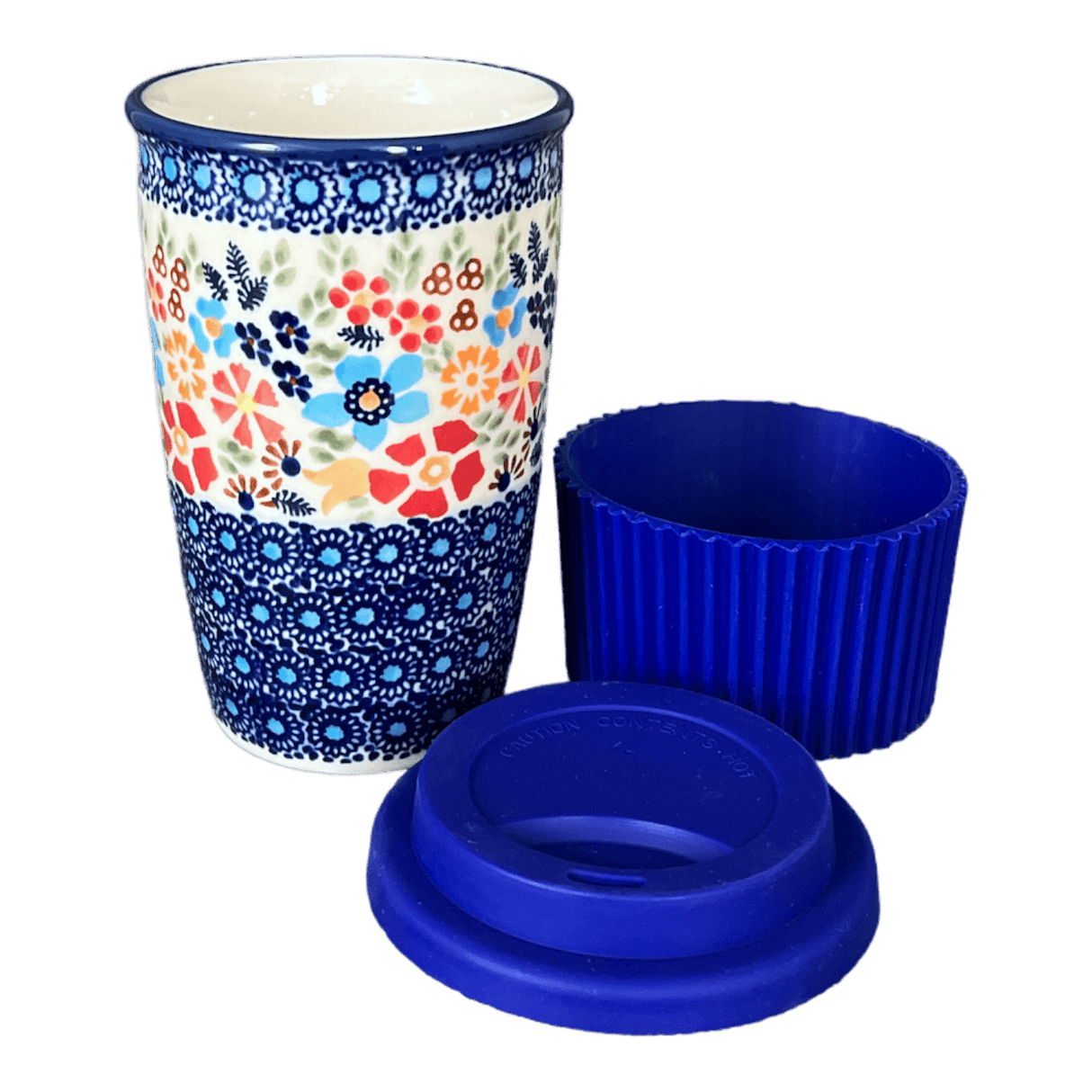 Mug, Travel, 14 oz in "Festive Flowers" by Manufaktura | K115S-IZ16