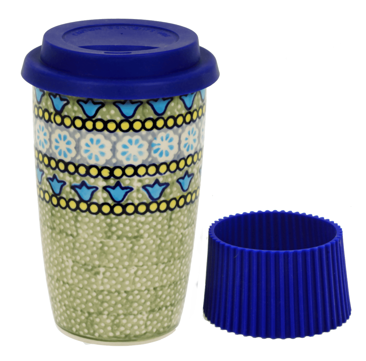 Mug, Travel, 14 oz in "Blue Bells" by Manufaktura | K115S-KLDN