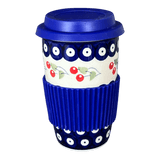 Mug, Travel, 14 oz in "Cherry Dot" by Manufaktura | K115T-70WI