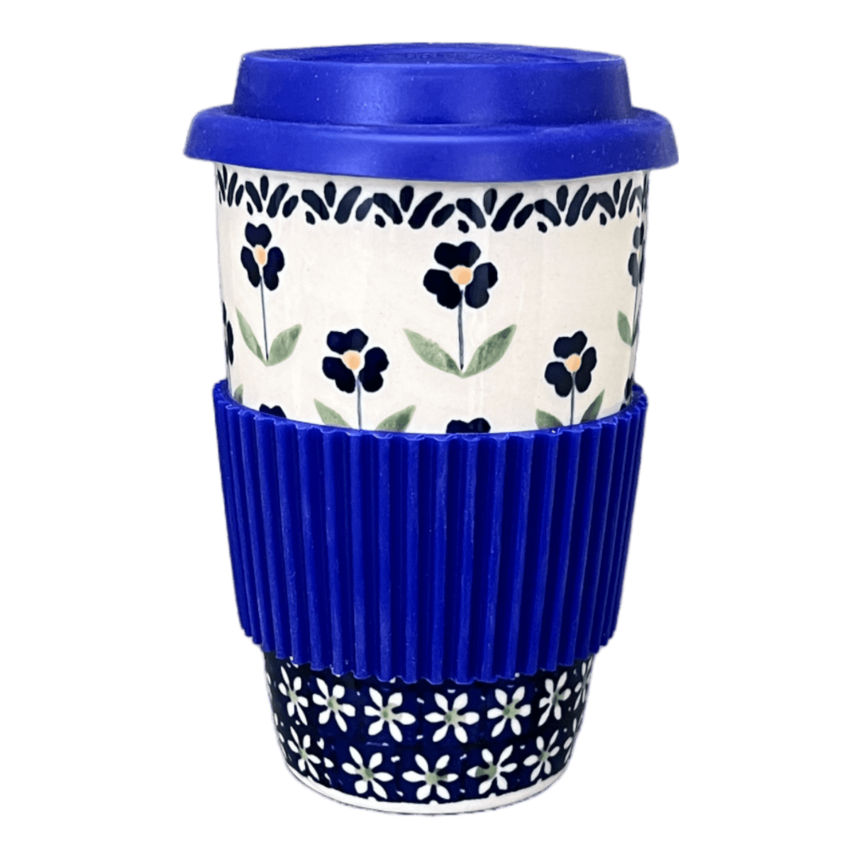 Mug, Travel, 14 oz in "Forget Me Not" by Manufaktura | K115T-ASS