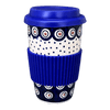 Polish Pottery Travel Mug (Peacock Dot) | K115U-54K at PolishPotteryOutlet.com