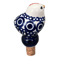 A picture of a Polish Pottery Bird-Shaped Wine Cork (Gothic) | K118T-13 as shown at PolishPotteryOutlet.com/products/bird-shaped-wine-cork-gothic-k118t-13