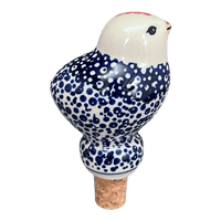 A picture of a Polish Pottery Bird-Shaped Wine Cork (Sea Foam) | K118T-MAGM as shown at PolishPotteryOutlet.com/products/bird-shaped-wine-cork-sea-foam-k118t-magm