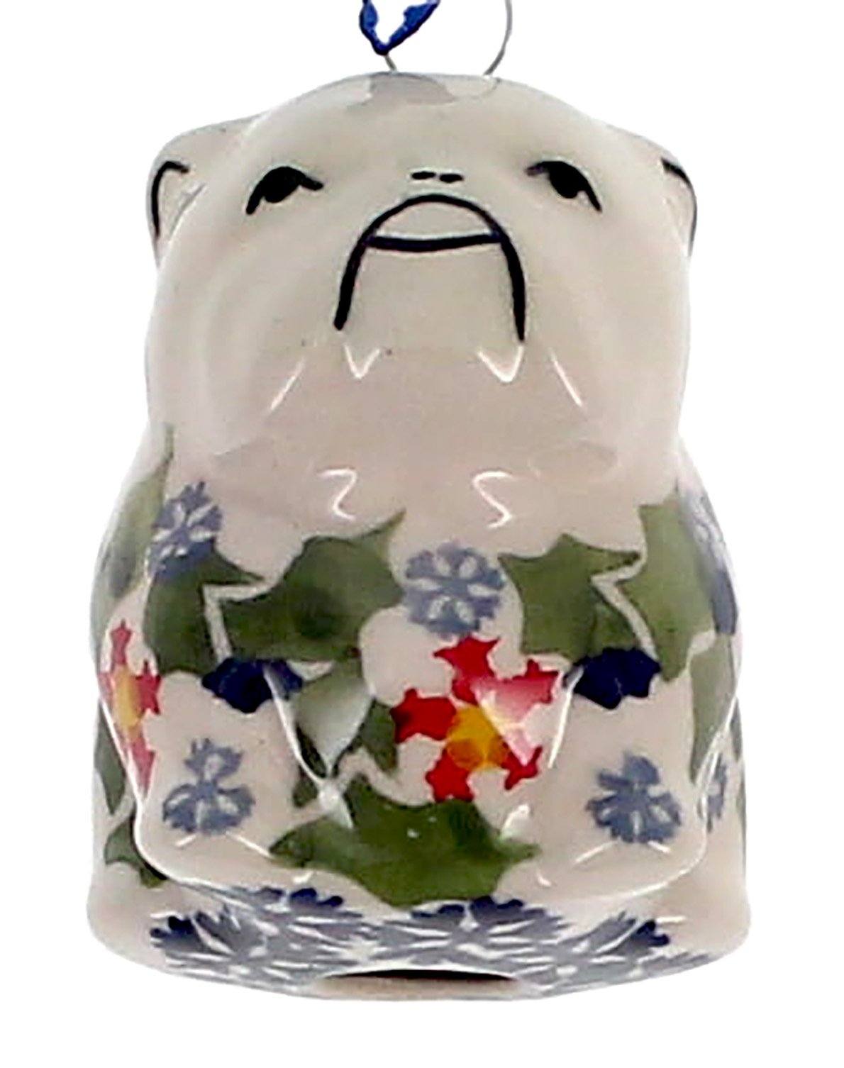 Ornament, Bulldog, 2.25" in "Holly In Bloom" by Manufaktura | K145T-IN13