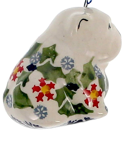 Ornament, Bulldog, 2.25" in "Holly In Bloom" by Manufaktura | K145T-IN13