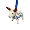 Polish Pottery Bull Ornament (Floral Chain) | K167T-EO37 at PolishPotteryOutlet.com