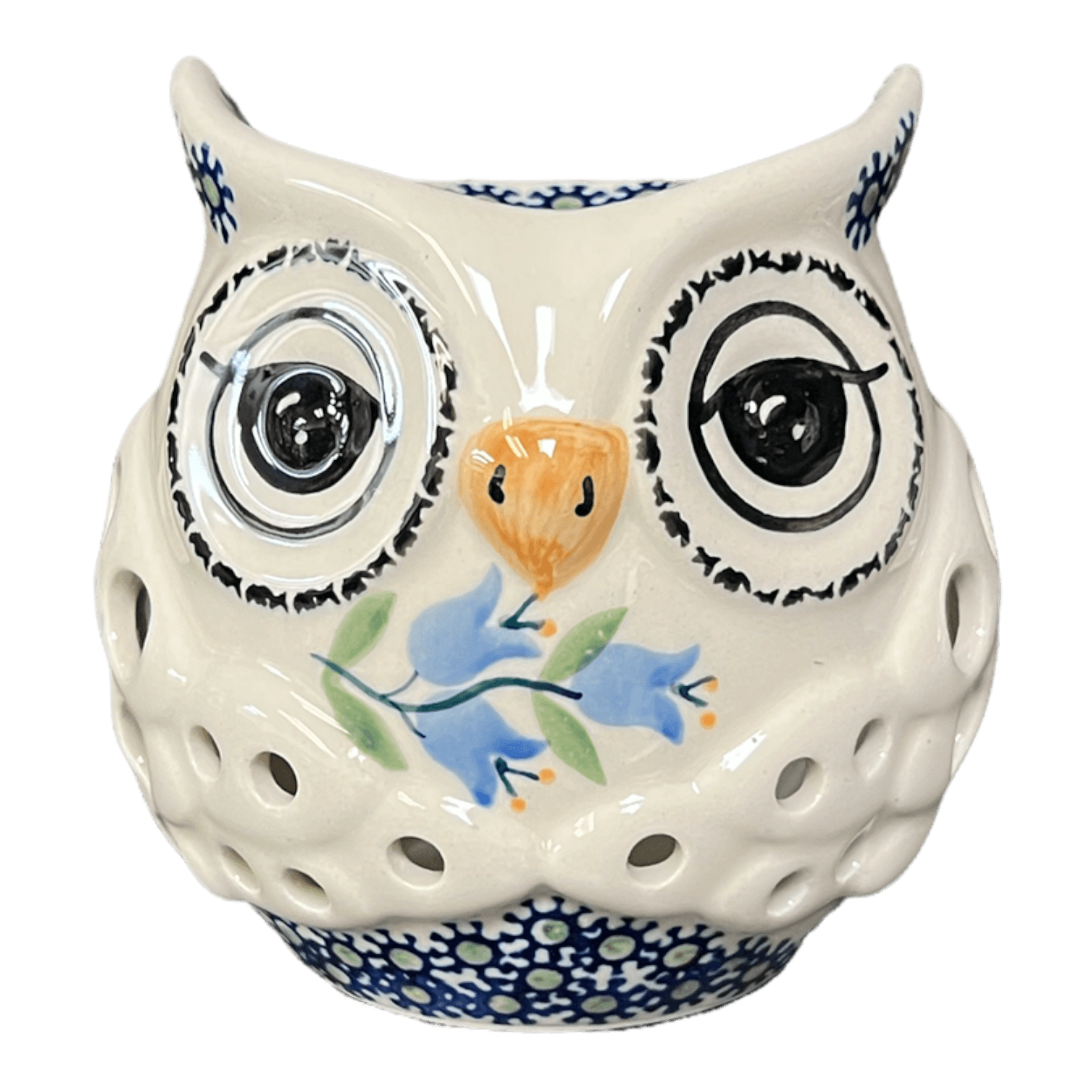 Polish Folk Art Porcelain Bullet Mug, 380ml - Lowicz Owl