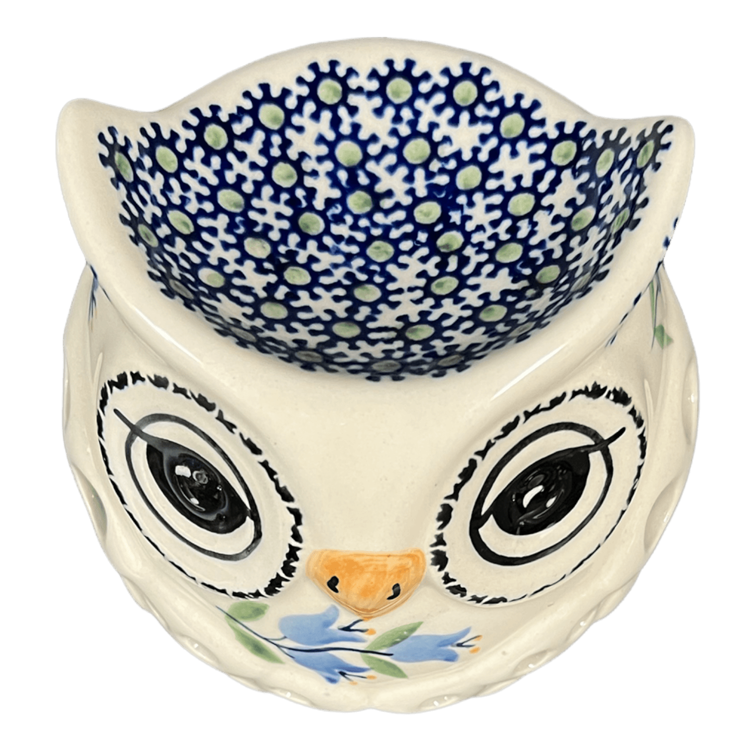 Polish Folk Art Porcelain Bullet Mug, 380ml - Lowicz Owl