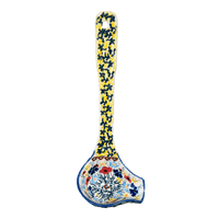A picture of a Polish Pottery Gravy Ladle (Sunlit Wildflowers) | L015S-WK77 as shown at PolishPotteryOutlet.com/products/gravy-ladle-sunlit-wildflowers-l015s-wk77