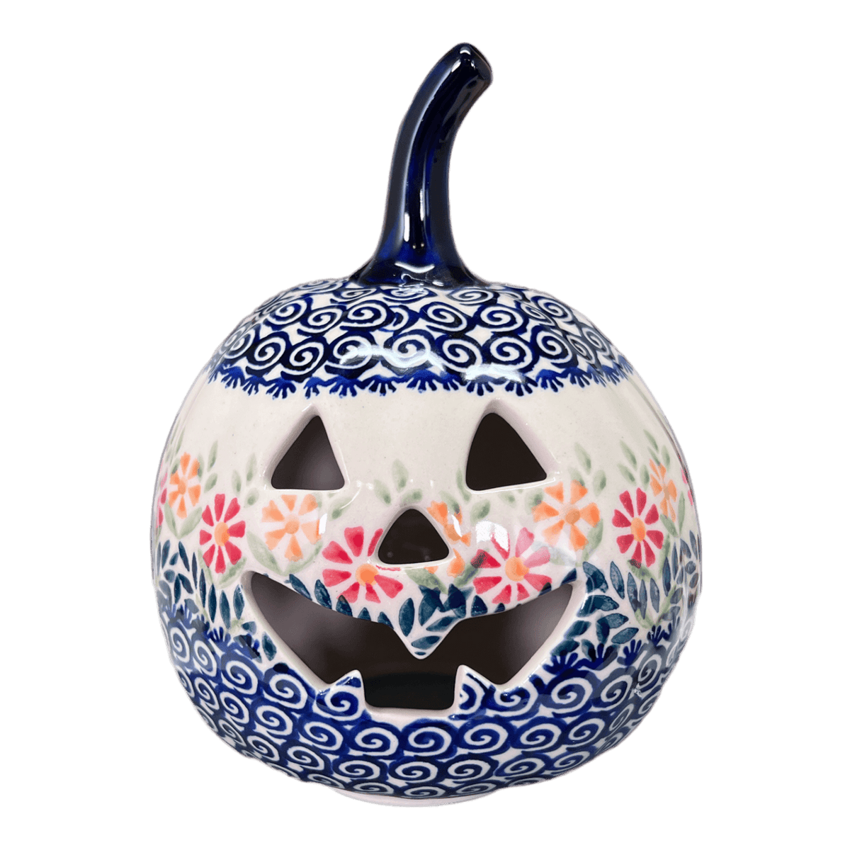 Luminary, Pumpkin, Small, 5.5" in "Flower Power" by Manufaktura | L021T-JS14