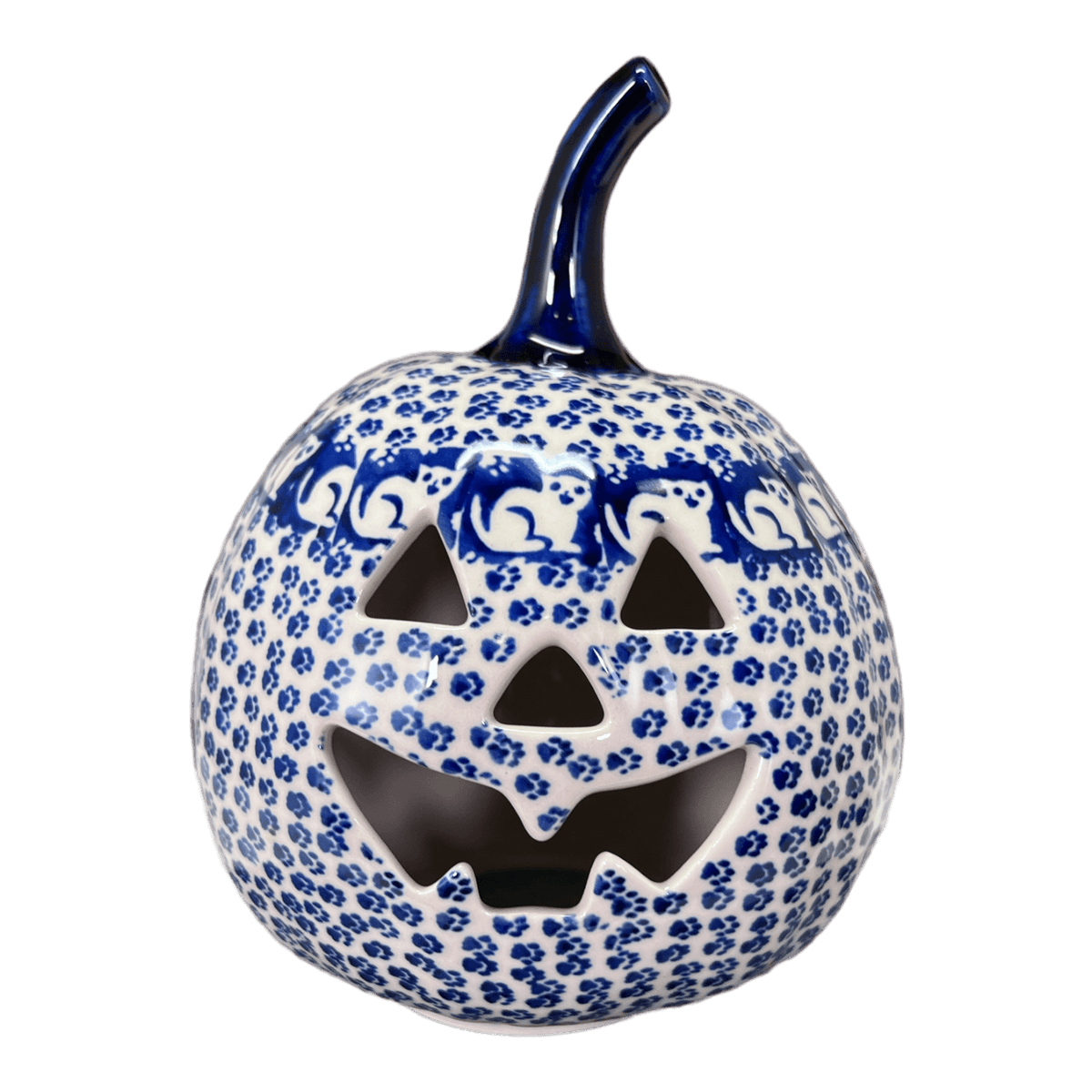 Luminary, Pumpkin, Small, 5.5" in "Kitty Cat Path" by Manufaktura | L021T-KOT6