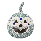 Luminary, Pumpkin, Small, 5.5" in "Woven Pansies" by Manufaktura | L021T-RV