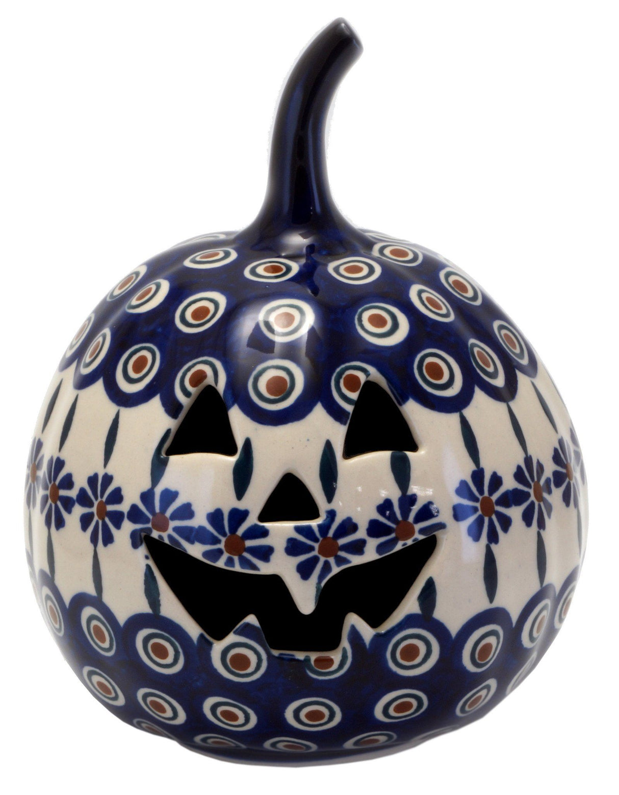 Luminary, Pumpkin, Small, 5.5" in "Floral Peacock" by Manufaktura | L021T-54KK