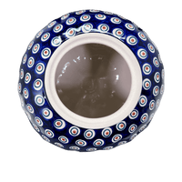 A picture of a Polish Pottery Large Pumpkin (Peacock) | L022T-54 as shown at PolishPotteryOutlet.com/products/large-pumpkin-peacock-l022t-54