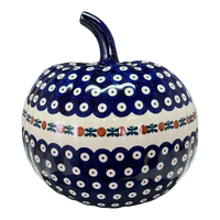 A picture of a Polish Pottery Large Pumpkin (Mosquito) | L022T-70 as shown at PolishPotteryOutlet.com/products/large-pumpkin-mosquito-l022t-70