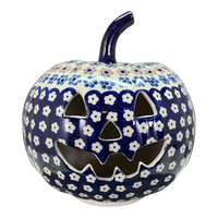 A picture of a Polish Pottery Large Pumpkin (Floral Chain) | L022T-EO37 as shown at PolishPotteryOutlet.com/products/large-pumpkin-floral-chain-l022t-eo37