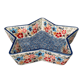 Polish Pottery Star-Shaped Bowl/Baker (Festive Flowers) | M045S-IZ16 Additional Image at PolishPotteryOutlet.com