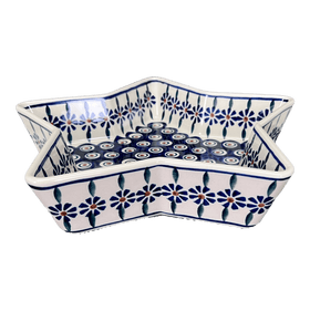 Polish Pottery Star-Shaped Bowl/Baker (Floral Peacock) | M045T-54KK Additional Image at PolishPotteryOutlet.com