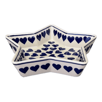 A picture of a Polish Pottery Star-Shaped Bowl/Baker (Whole Hearted) | M045T-SEDU as shown at PolishPotteryOutlet.com/products/star-shaped-bowl-baker-whole-hearted-m045t-sedu