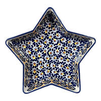 A picture of a Polish Pottery Star-Shaped Baker (Kaleidoscope) | M045U-ASR as shown at PolishPotteryOutlet.com/products/star-shaped-bowl-baker-kaleidoscope-m045u-asr