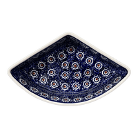 A picture of a Polish Pottery Wedge-Shaped Bowl (Bonbons) | M048T-2 as shown at PolishPotteryOutlet.com/products/wedge-shaped-bowl-2-m048t-2