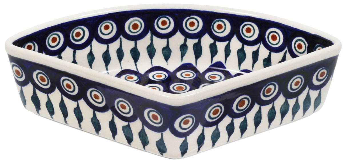 Bowl, Wedge-Shaped, 5" x 8.5" in "Peacock" by Manufaktura | M048T-54