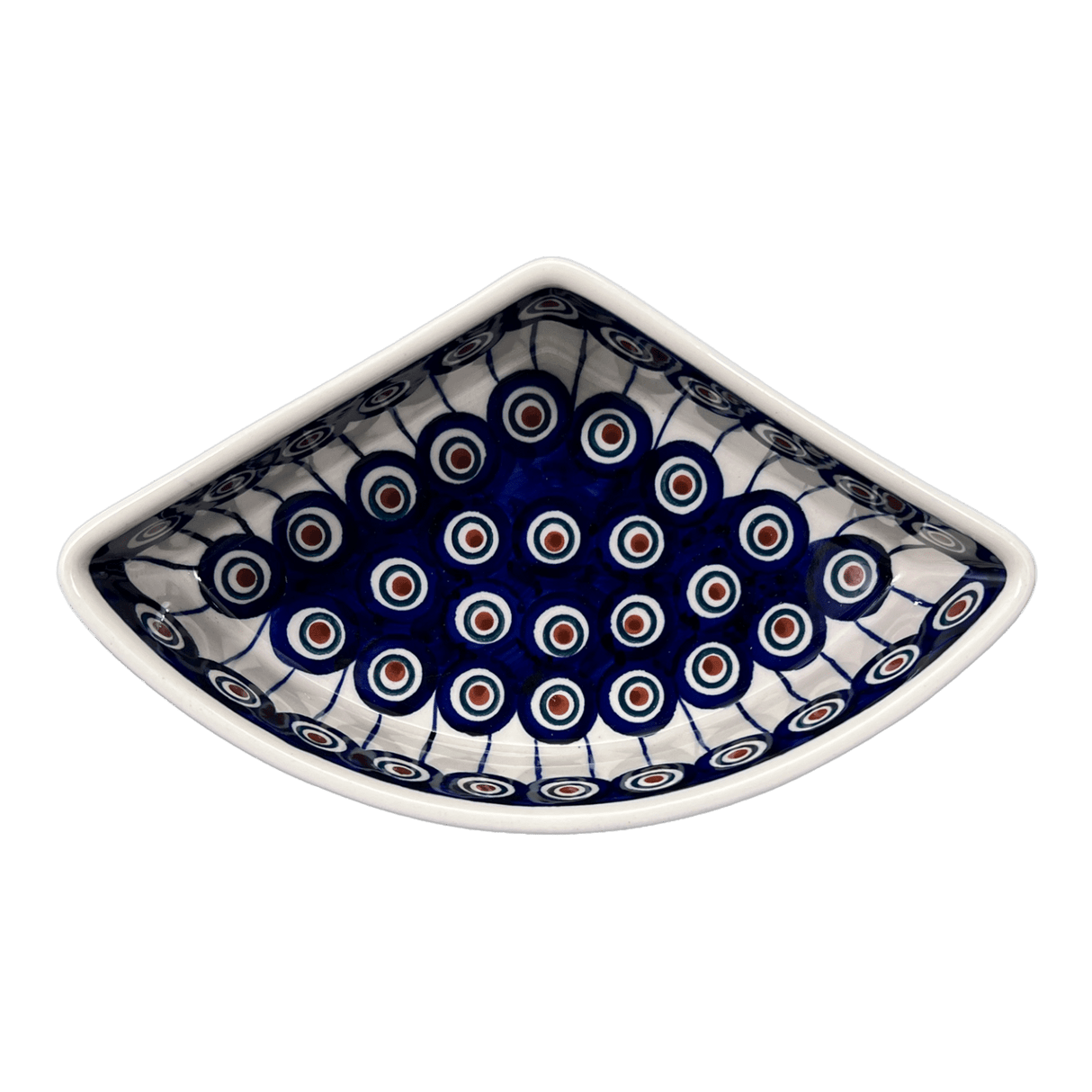 Bowl, Wedge-Shaped, 5" x 8.5" in "Peacock in Line" by Manufaktura | M048T-54A