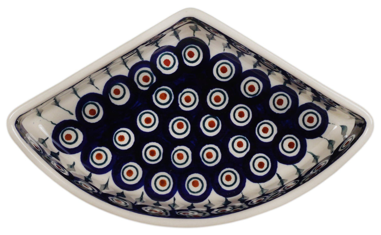 Bowl, Wedge-Shaped, 5" x 8.5" in "Peacock" by Manufaktura | M048T-54