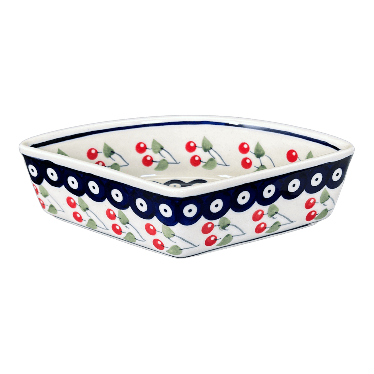 Bowl, Wedge-Shaped, 5" x 8.5" in "Cherry Dot" by Manufaktura | M048T-70WI