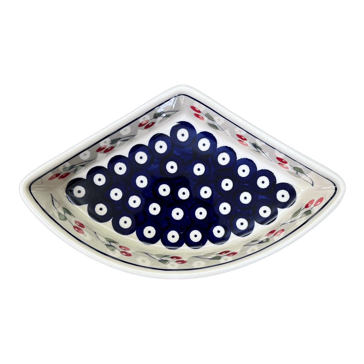 Bowl, Wedge-Shaped, 5" x 8.5" in "Cherry Dot" by Manufaktura | M048T-70WI