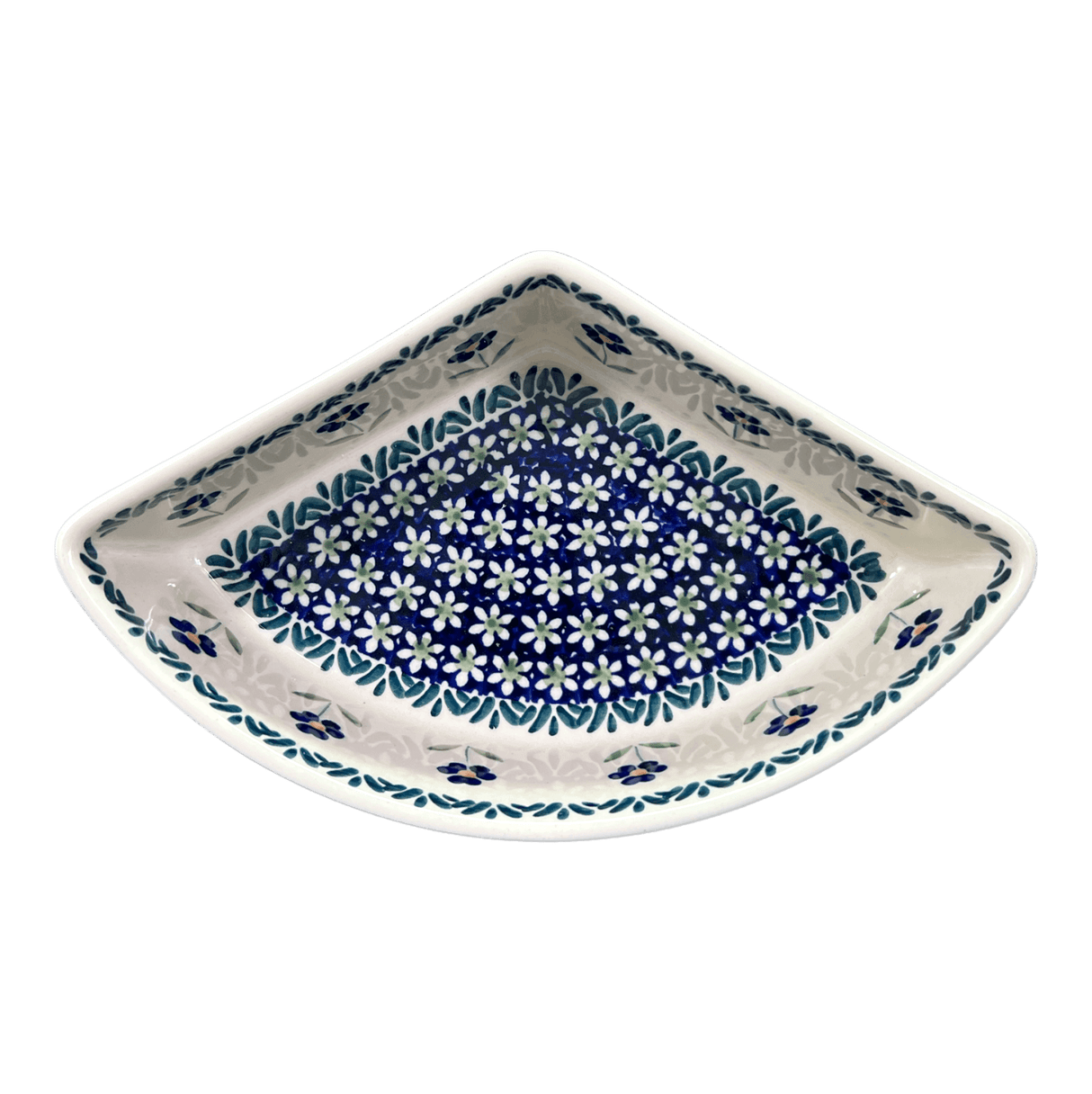 Bowl, Wedge-Shaped, 5" x 8.5" in "Forget Me Not" by Manufaktura | M048T-ASS