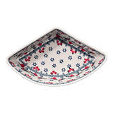 Bowl, Wedge-Shaped, 5" x 8.5" in "Red Bird" by Manufaktura | M048T-GILE