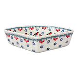 Bowl, Wedge-Shaped, 5" x 8.5" in "Red Bird" by Manufaktura | M048T-GILE