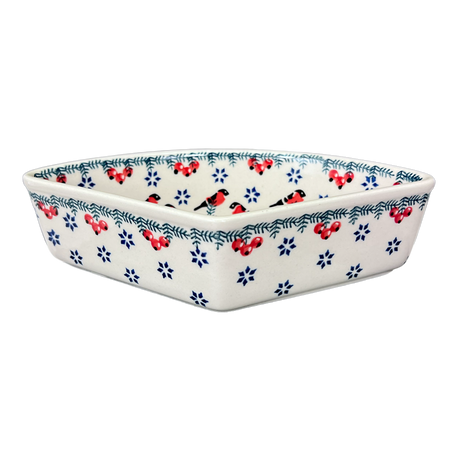Bowl, Wedge-Shaped, 5" x 8.5" in "Red Bird" by Manufaktura | M048T-GILE